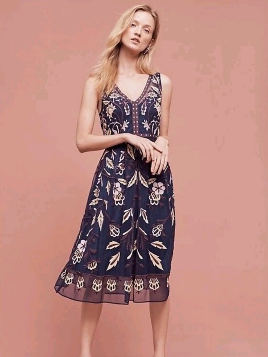 Anthropologie Dresses & Skirts - Anthropologie × Moulinette Soeurs Alicante Floral Embroidered Dress Rhinestone 6